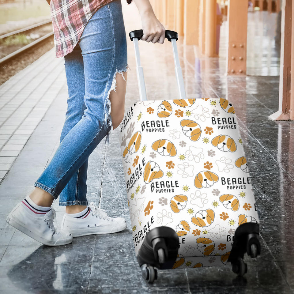Cute Beagle Dog Pattern Background Luggage Covers