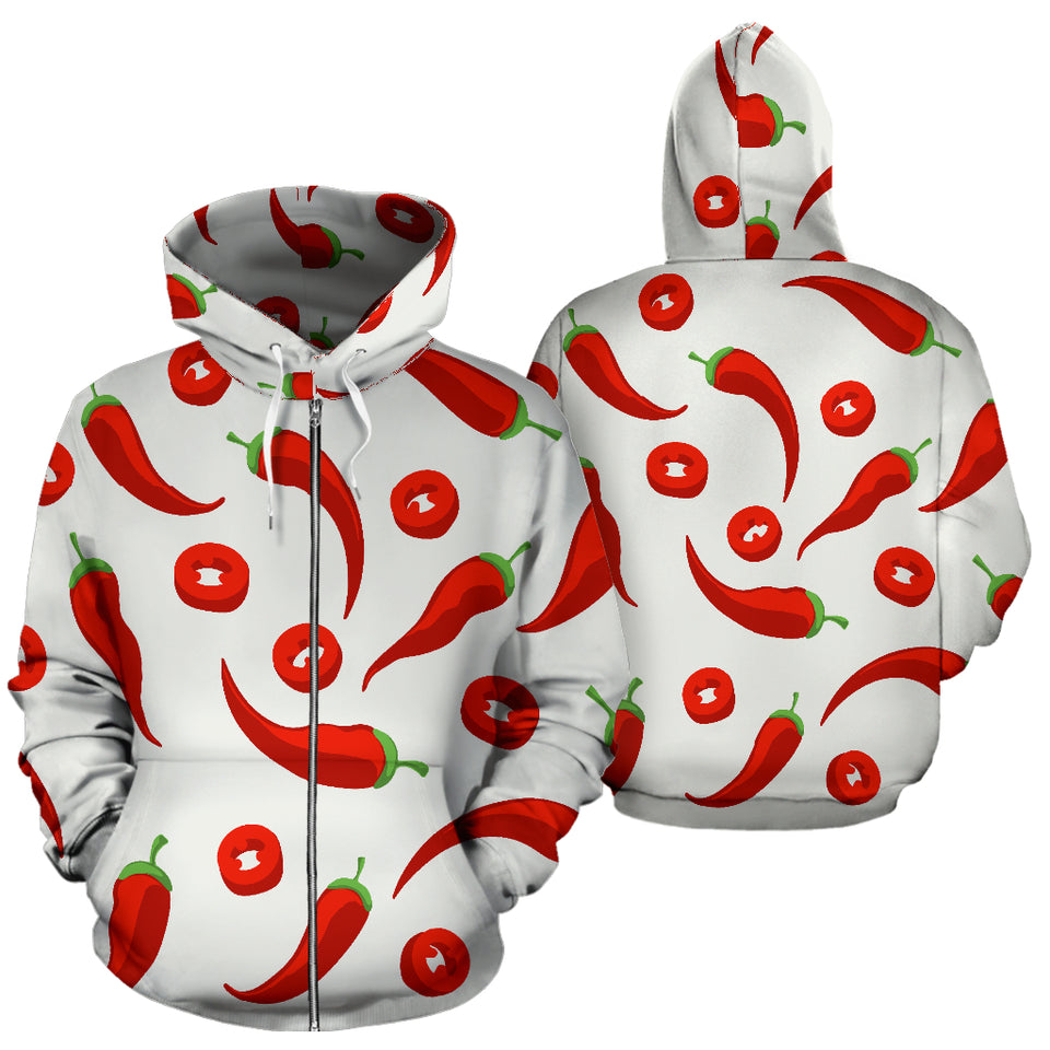 Chili Pattern Zip Up Hoodie