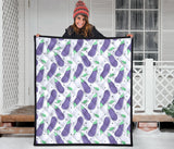 Eggplant Pattern Print Design 05 Premium Quilt