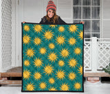 Sun Green Background Premium Quilt
