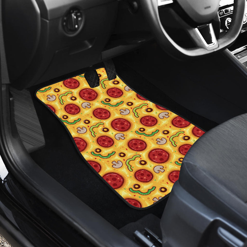 Pizza Texture Pattern Front Car Mats