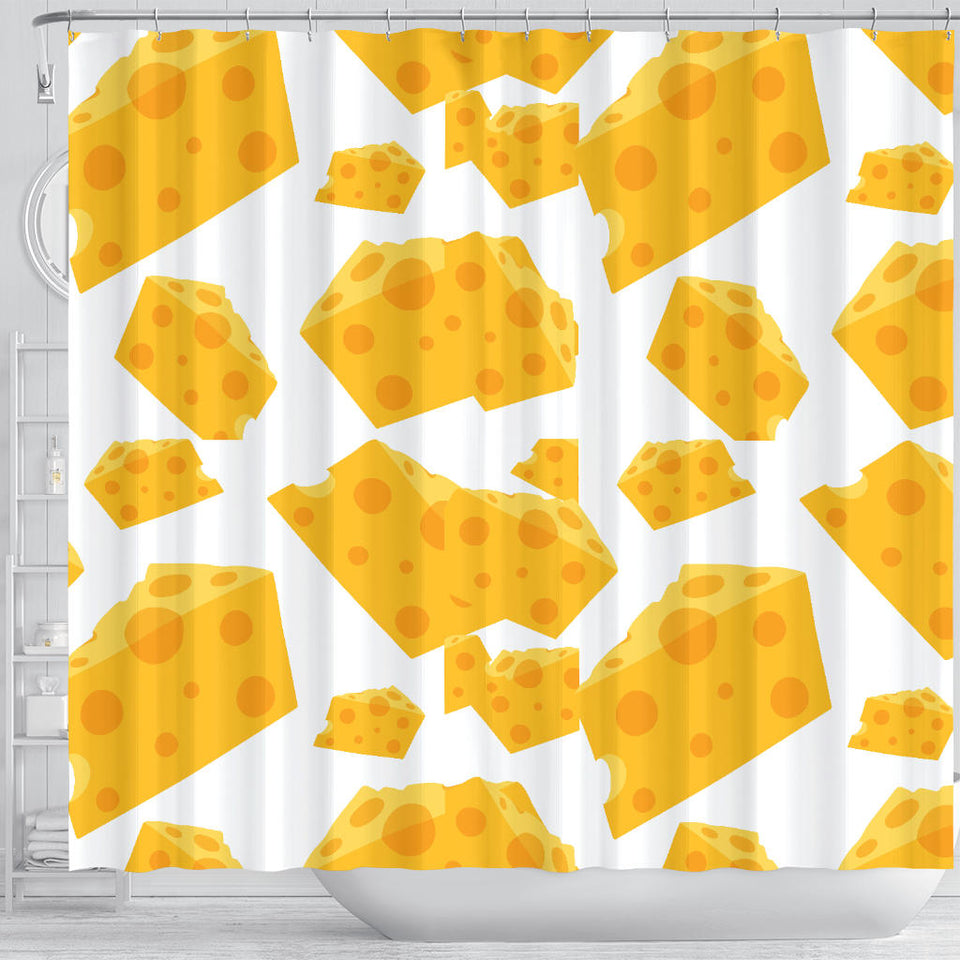 Cheese Slice Pattern Shower Curtain Fulfilled In US