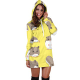 Cute Hamster Pattern Women'S Hoodie Dress