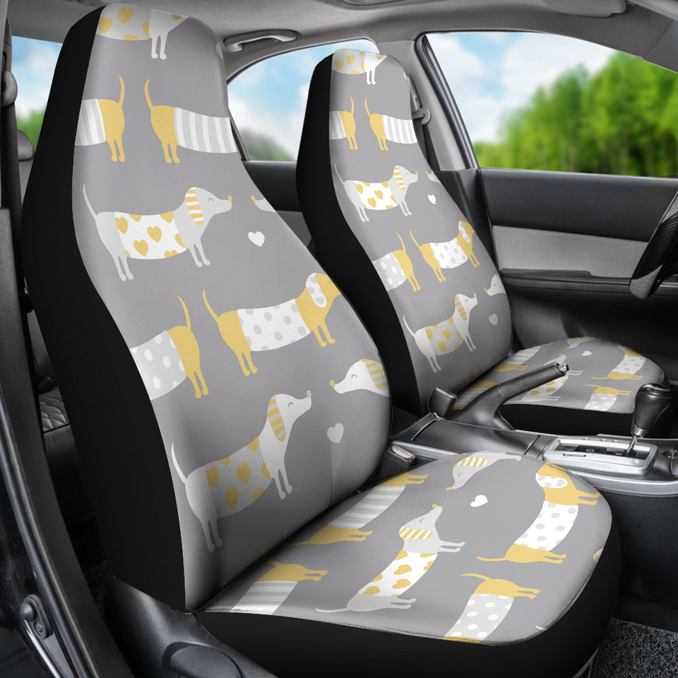 Cute Dachshund Dog Pattern Universal Fit Car Seat Covers