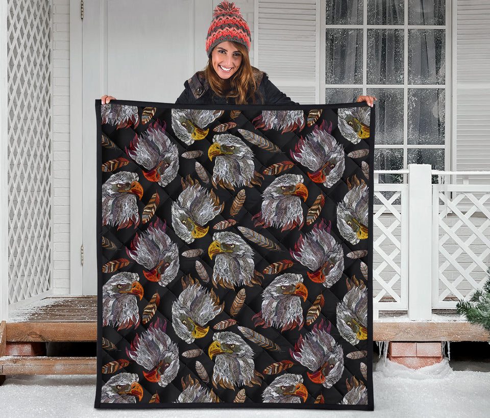 Eagle Pattern Print Design 05 Premium Quilt