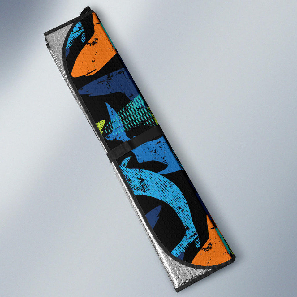 Colorful Shark Car Sun Shade