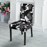 Crow Illustration Pattern Dining Chair Slipcover