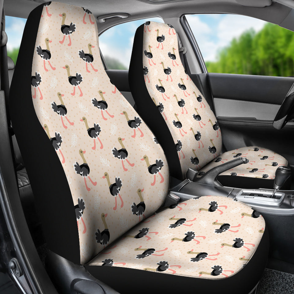 Ostrich Pattern Print Design 05 Universal Fit Car Seat Covers