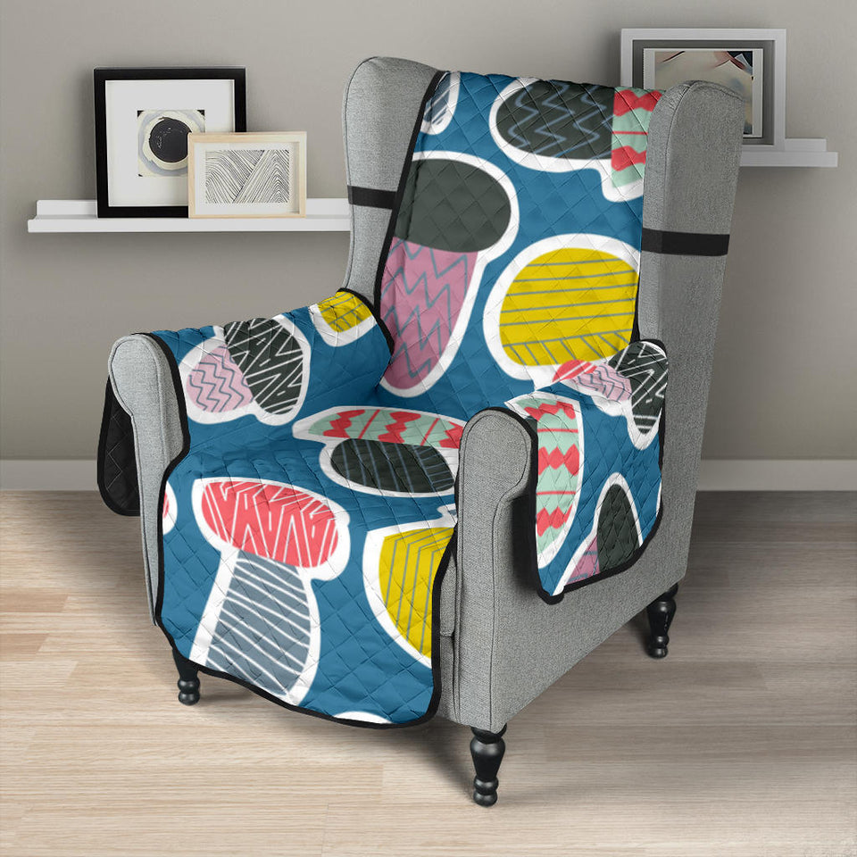 Colorful mushroom design pattern Chair Cover Protector