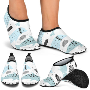 Cute Dolphins Childish Style Pattern Aqua Shoes