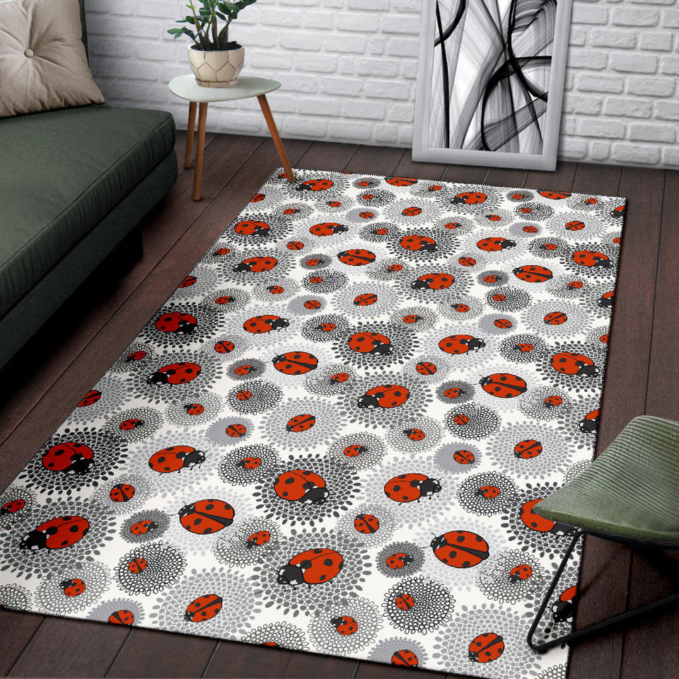 Ladybug Pattern Print Design 05 Area Rug