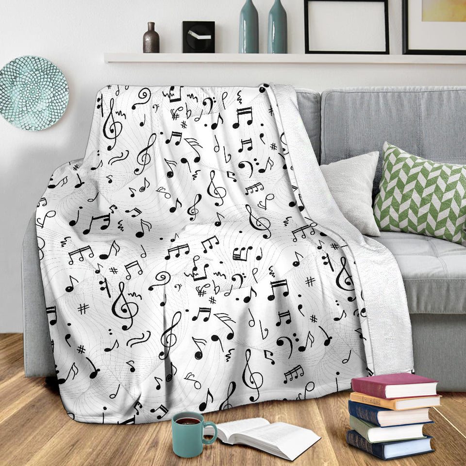 Music Notes Pattern Print Design 04 Premium Blanket