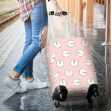 Clock Pattern Pink Blackground Luggage Covers