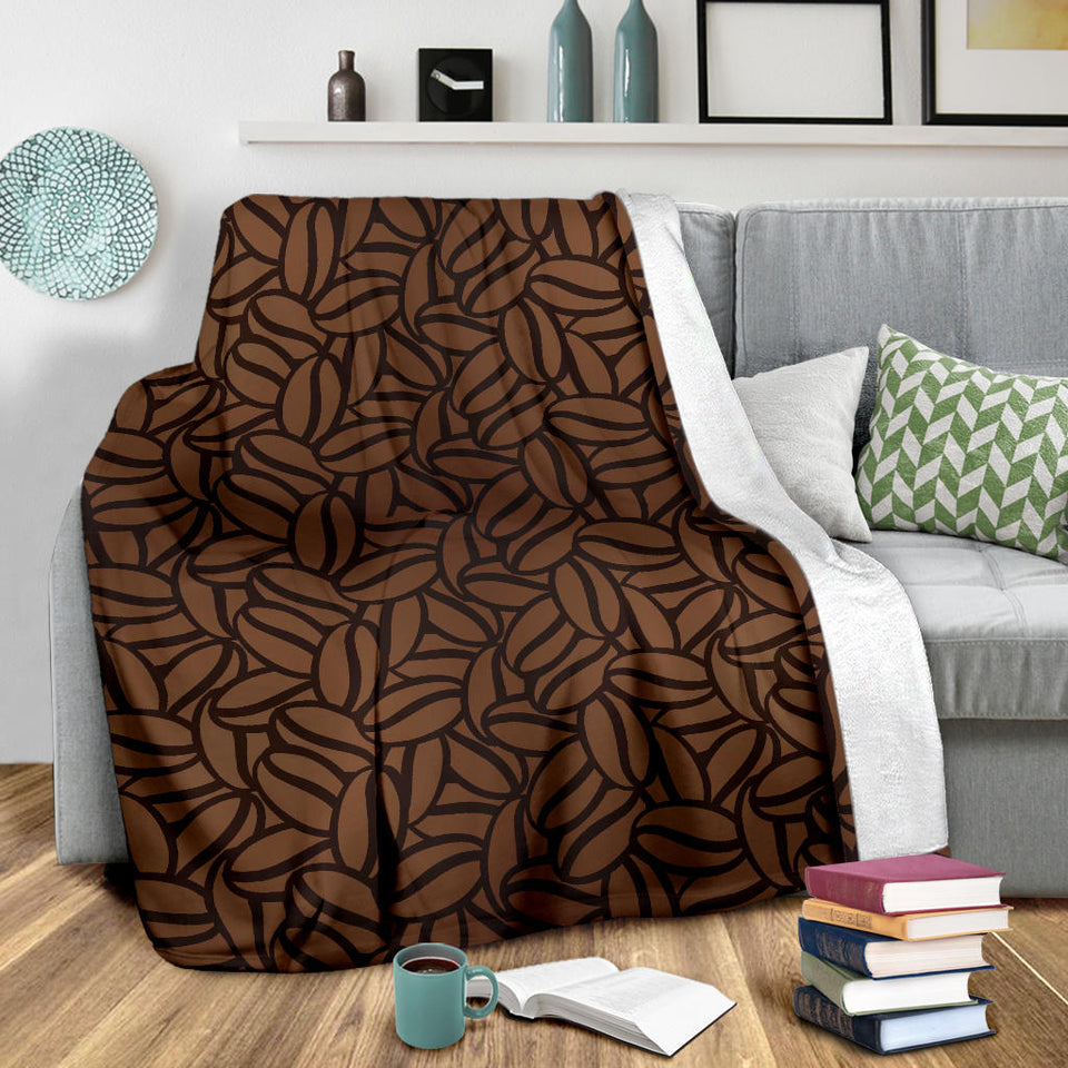 Coffee Bean Pattern Premium Blanket