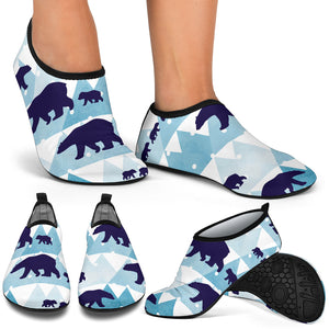 Polar Bear Winter Snow Pattern Aqua Shoes