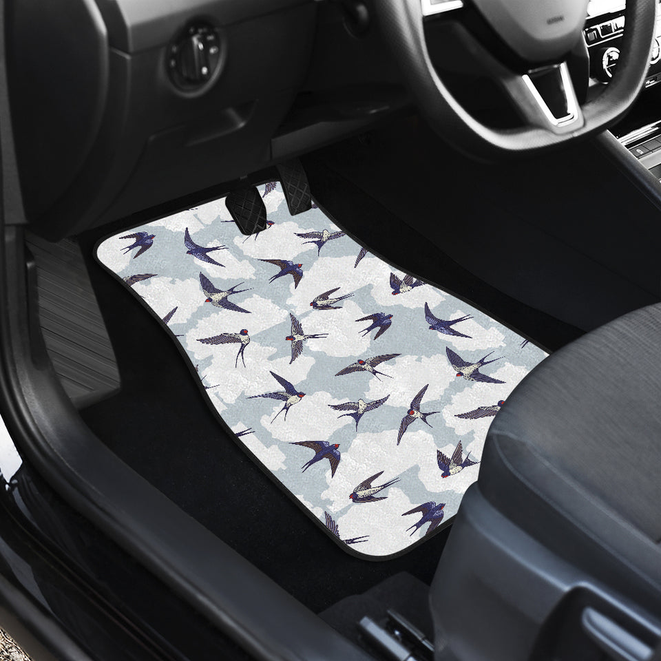 Swallow Pattern Print Design 05 Front and Back Car Mats