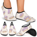 Cakes Pies Tarts Muffins And Eclairs Purple Blueberry Topping Pattern Aqua Shoes