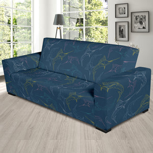 Swordfish Pattern Print Design 02  Sofa Slipcover