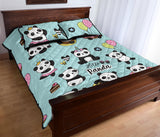 Cute baby panda pattern Quilt Bed Set