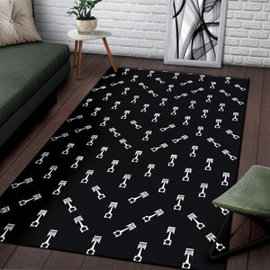 Engine Piston Black Theme Pattern Print Design 03 Area Rug