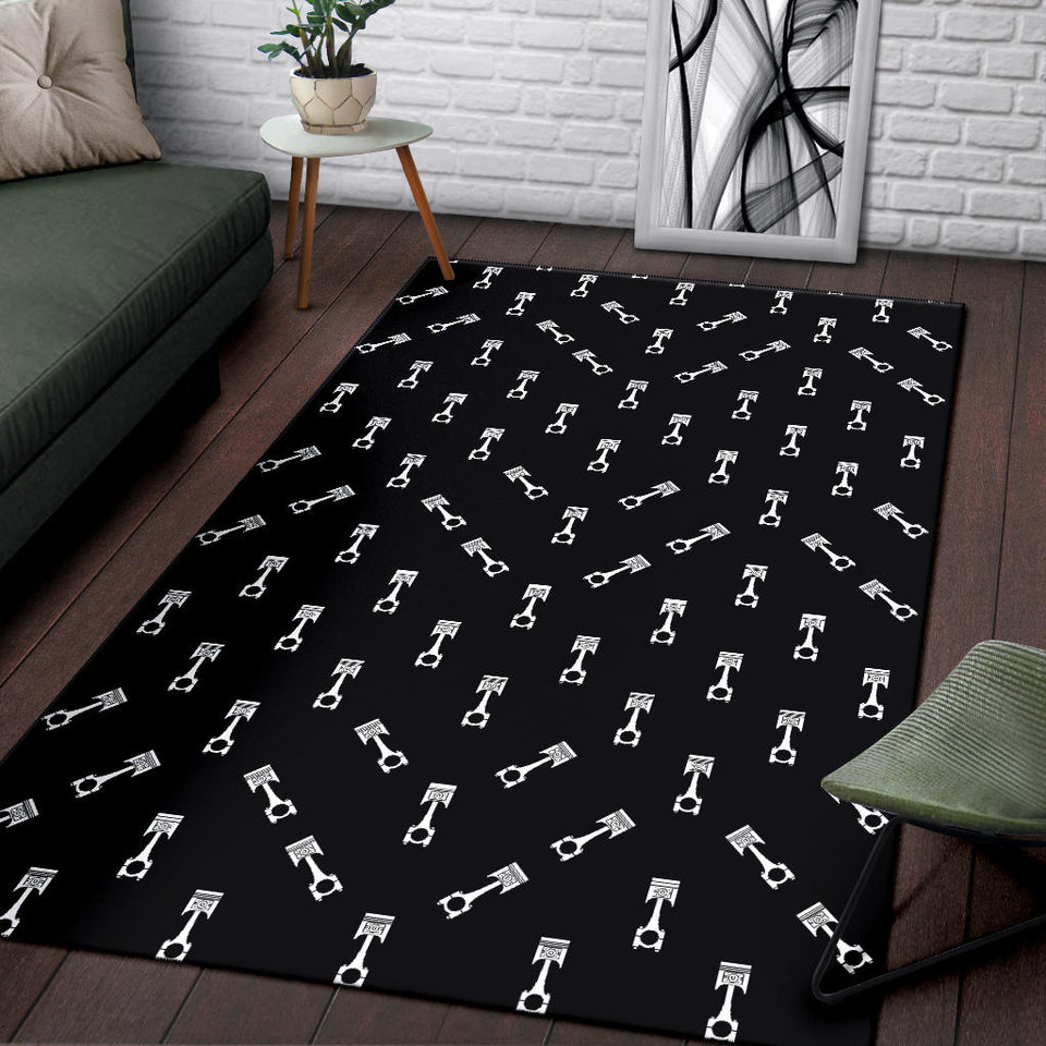 Engine Piston Black Theme Pattern Print Design 03 Area Rug