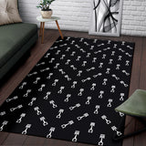 Engine Piston Black Theme Pattern Print Design 03 Area Rug