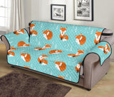 Fox pattern blue b ackground Sofa Cover Protector