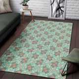 Hippopotamus Pattern Print Design 02 Area Rug