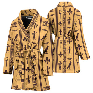 Egypt Hieroglyphics Pattern Print Design 02 Women's Bathrobe