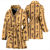 Egypt Hieroglyphics Pattern Print Design 02 Women's Bathrobe