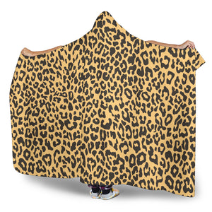 Leopard Skin Print Hooded Blanket