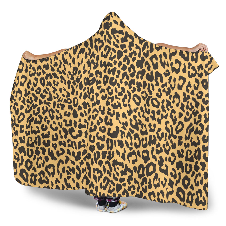 Leopard Skin Print Hooded Blanket