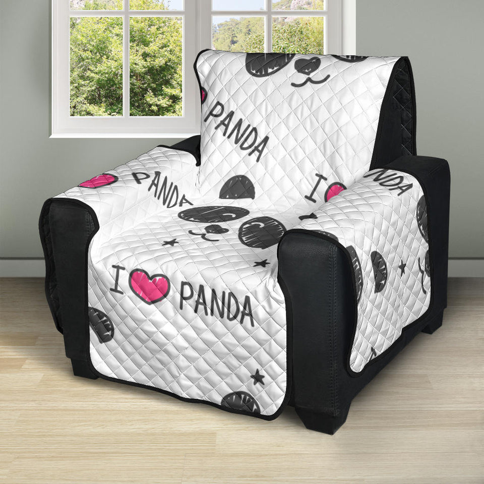 Hand Drawn faces of pandas pattern Recliner Cover Protector