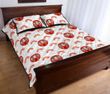 Daruma japanese wooden doll design pattern Quilt Bed Set