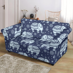 Elephant Tribal Design Pattern Loveseat Couch Slipcover