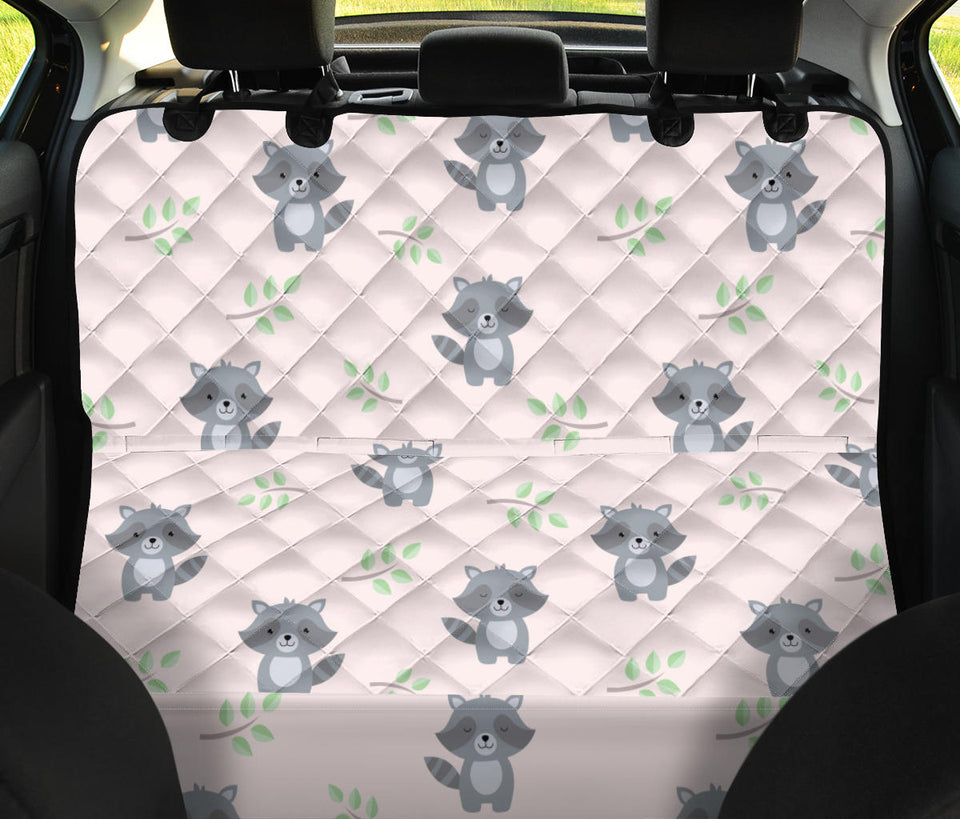 Cute Raccoons Leaves Pattern Dog Car Seat Covers