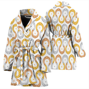 Horseshoes Pattern Print Design 03 Women's Bathrobe