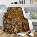 Cocoa Beans Tribal Polynesian Pattern Background Premium Blanket