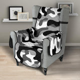 Black white camo camouflage pattern Chair Cover Protector