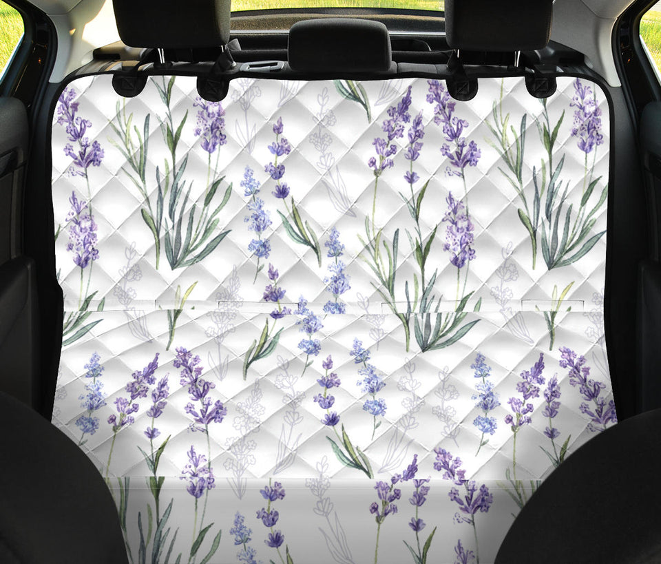 Hand Painting Watercolor Lavender Dog Car Seat Covers