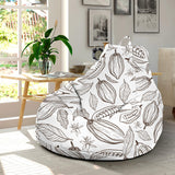 Cocoa Beans Leaves Pattern Bean Bag Cover