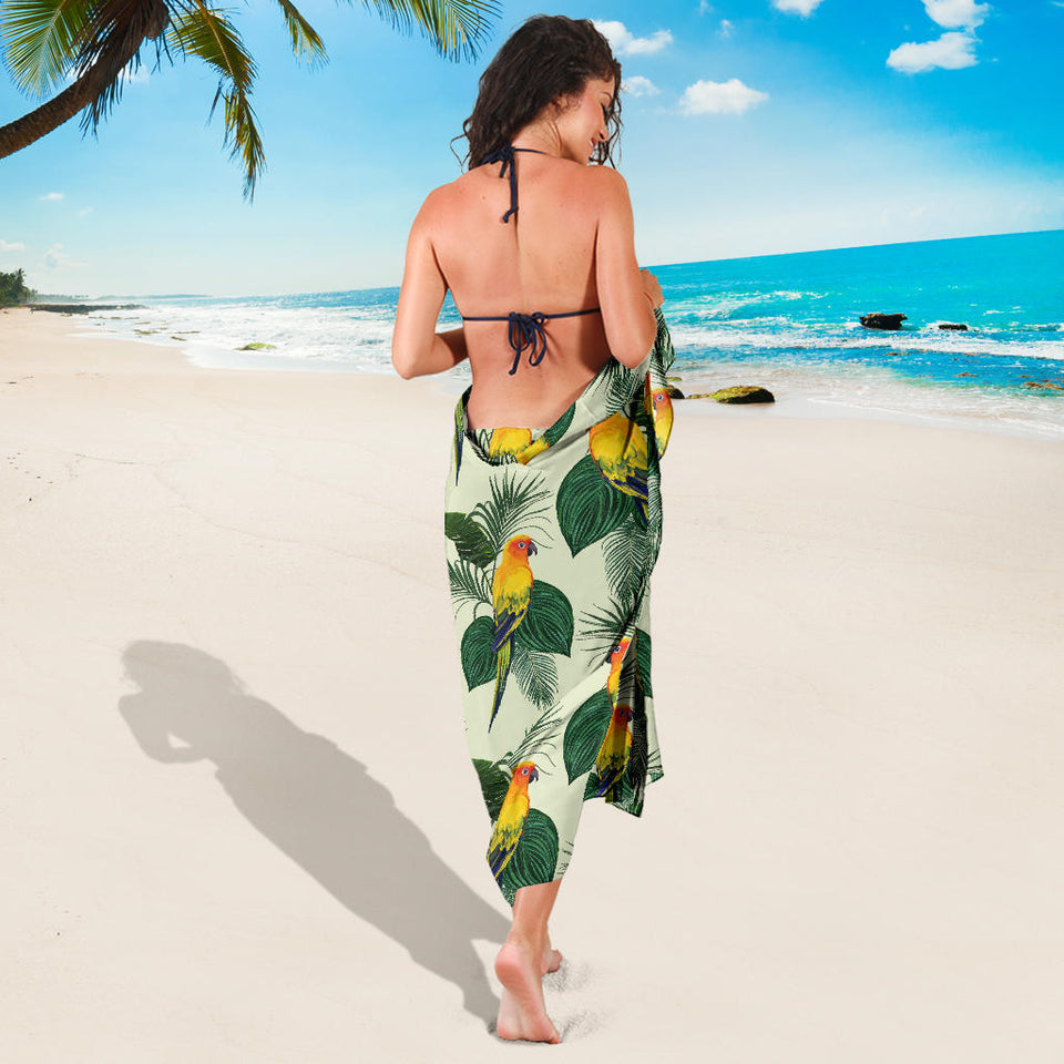 Beautiful Parrot Palm Leaves Pattern Sarong
