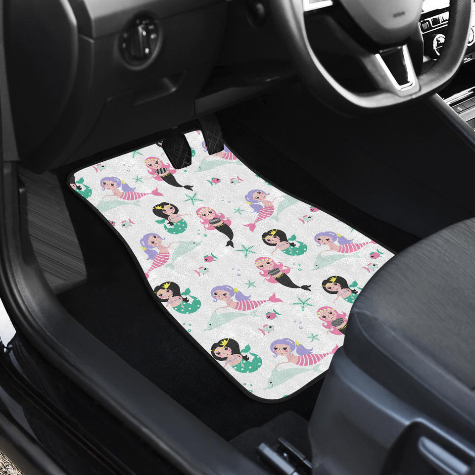 Cute Mermaid Dolphin Fish Starfish Pattern Front And Back Car Mats
