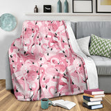Pink Flamingos Pattern Background Premium Blanket