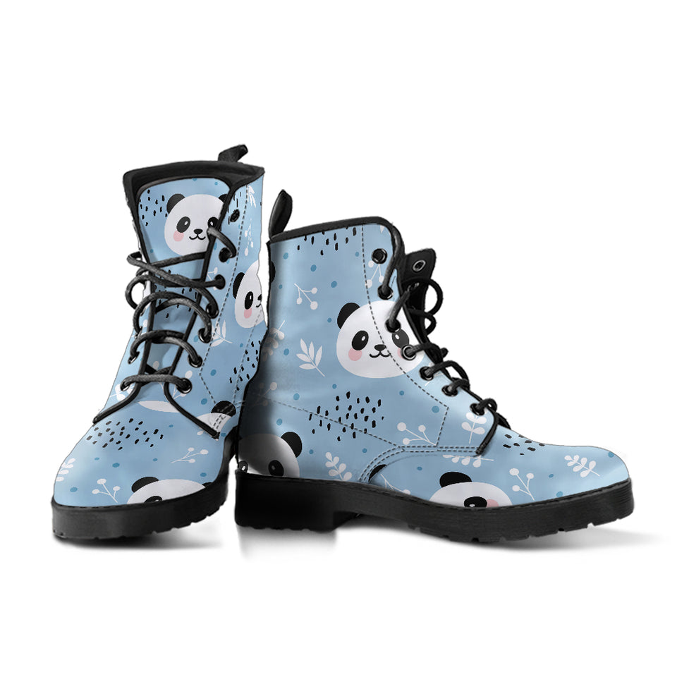 Cute Panda Pattern Leather Boots