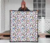 Skate Board Pattern Print Design 05 Premium Quilt