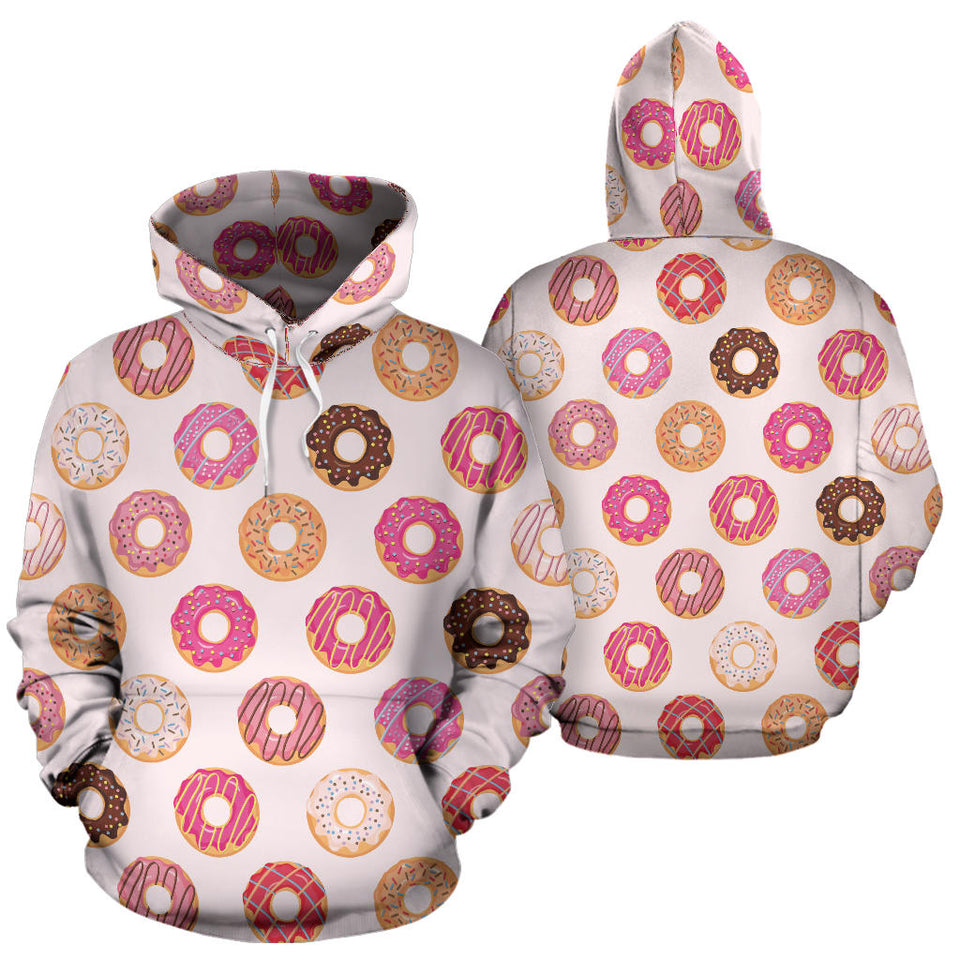 Colorful Donut Pattern Men Women Pullover Hoodie