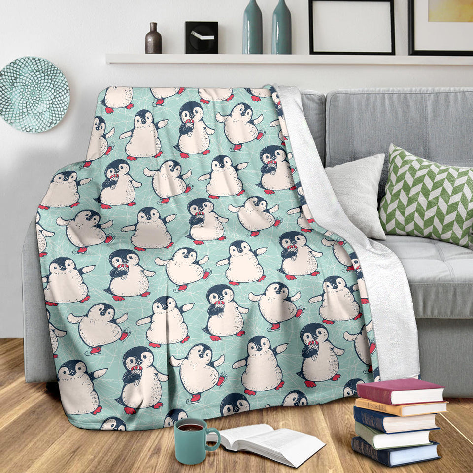 Cute Penguin Pattern Premium Blanket