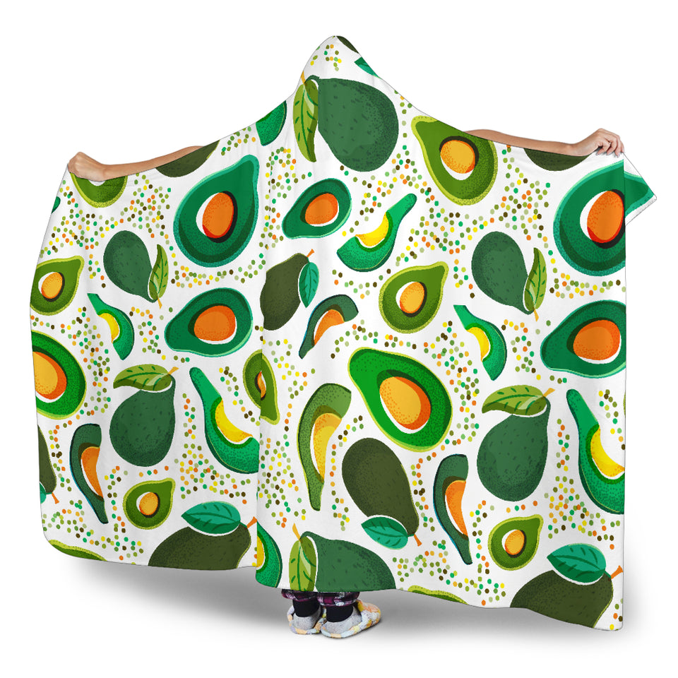 Avocado Design Pattern Hooded Blanket