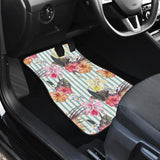 Colorful Orchid Flower Pattern Front Car Mats